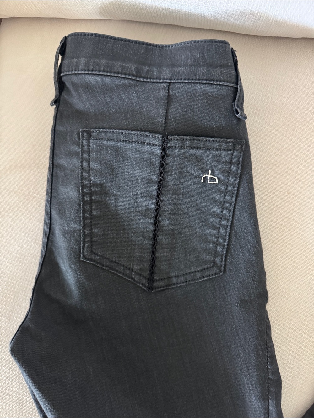 rag & bone Black Skinny Jeans with Side Lace Trim 26 - Picture 3 of 7